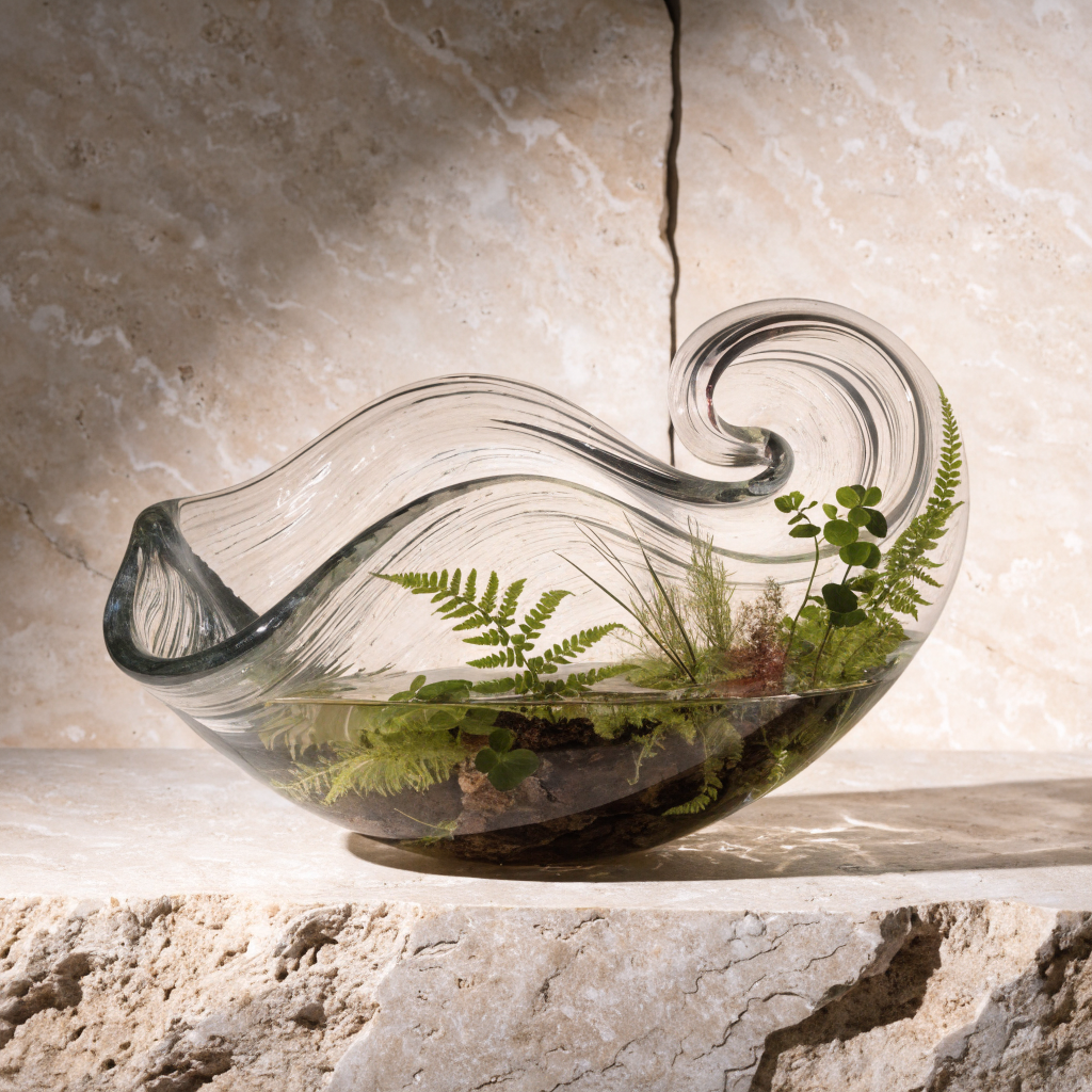 Wave Vessel Blown-Glass Ecosystem