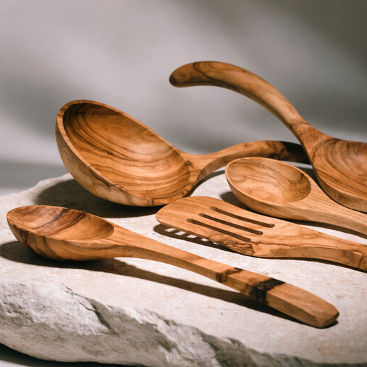 Olive Wood Cooking Spoon Set