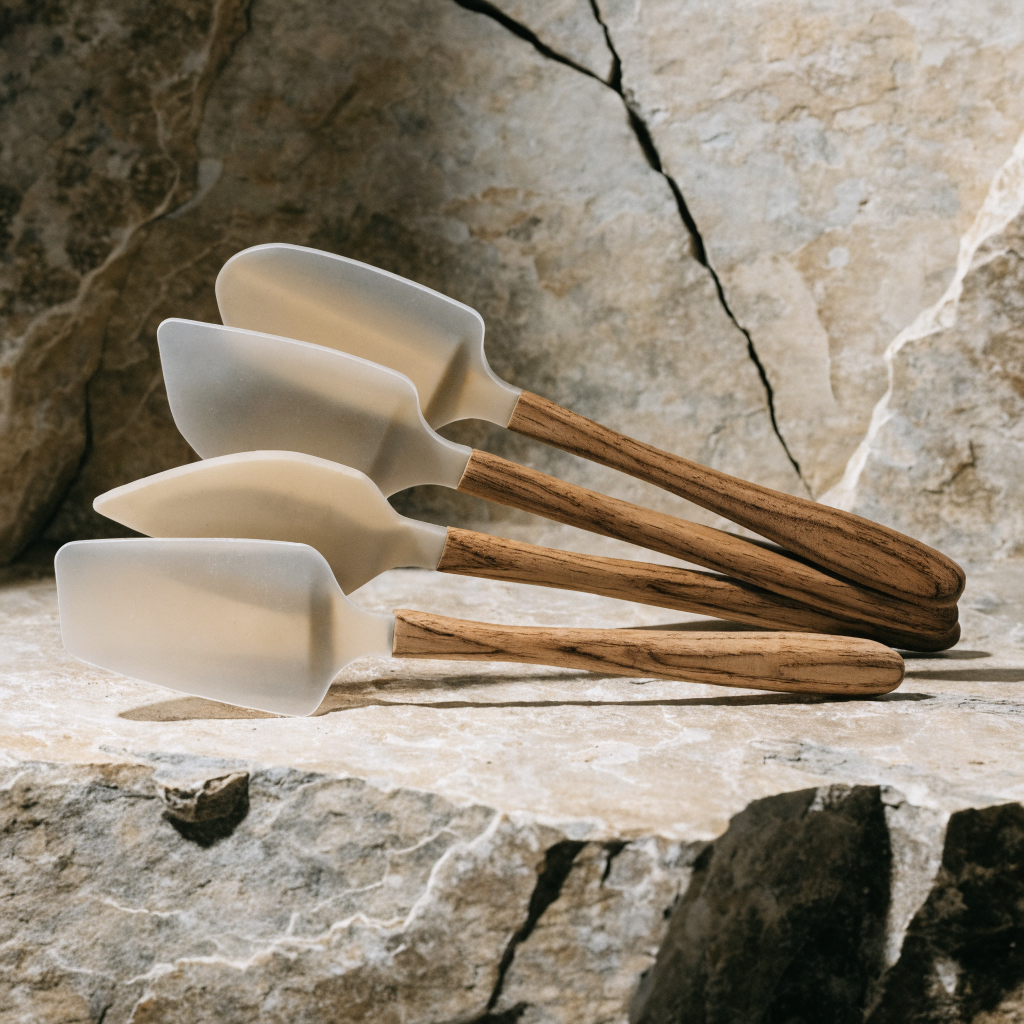 Silicone Walnut Spatula Set