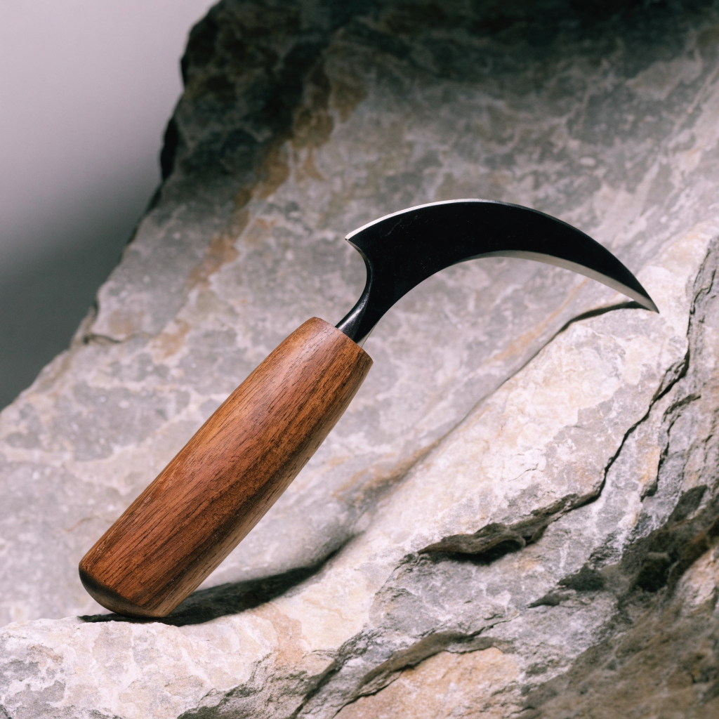 Harvesting Sickle Knife Walnut