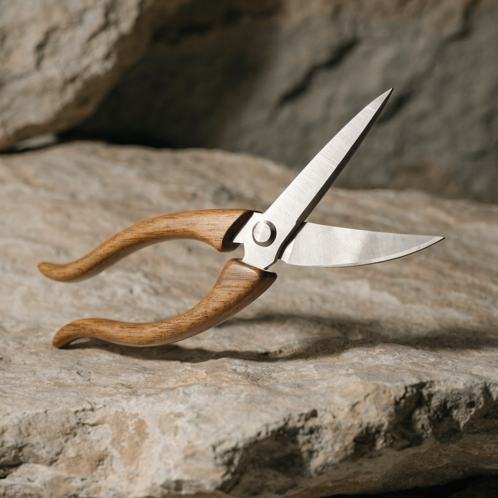 Herb Pruning Shears Wooden Handle
