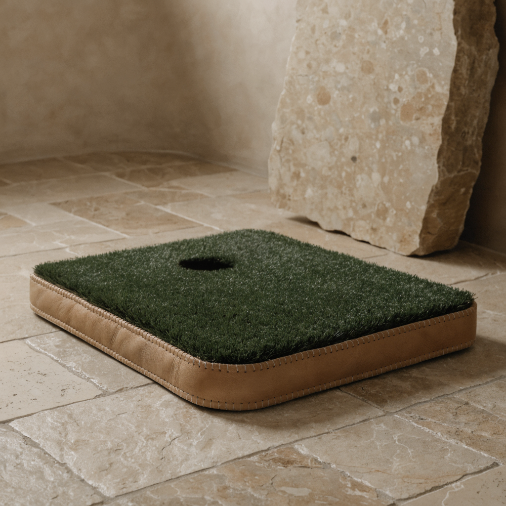 Home Putting Green Handstitched Leather Trim