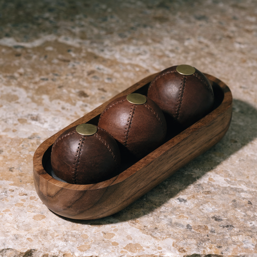Leather Brass Grounding Spheres Set