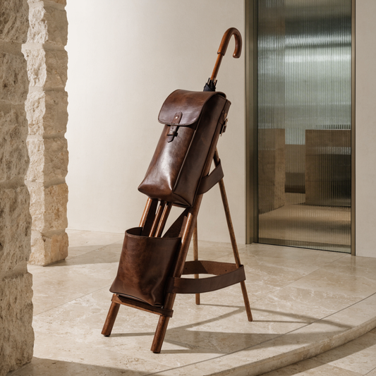 Heritage Leather Umbrella Cane Stand