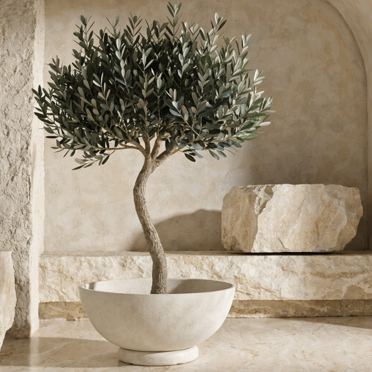 Faux Olive Tree Ceramic Pot Large