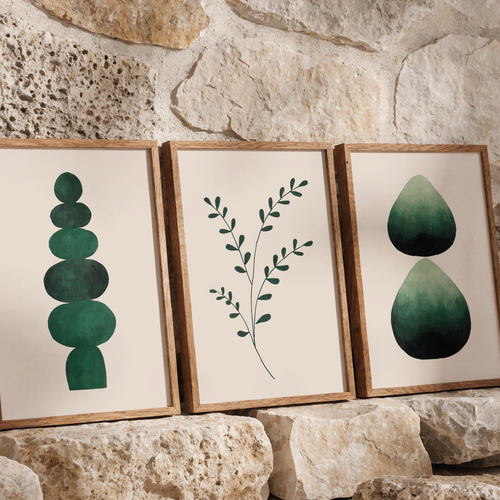 Botanical Art Prints Framed Set of Three