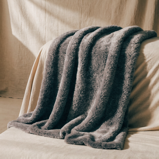Baby Alpaca Throw Blanket — Stone