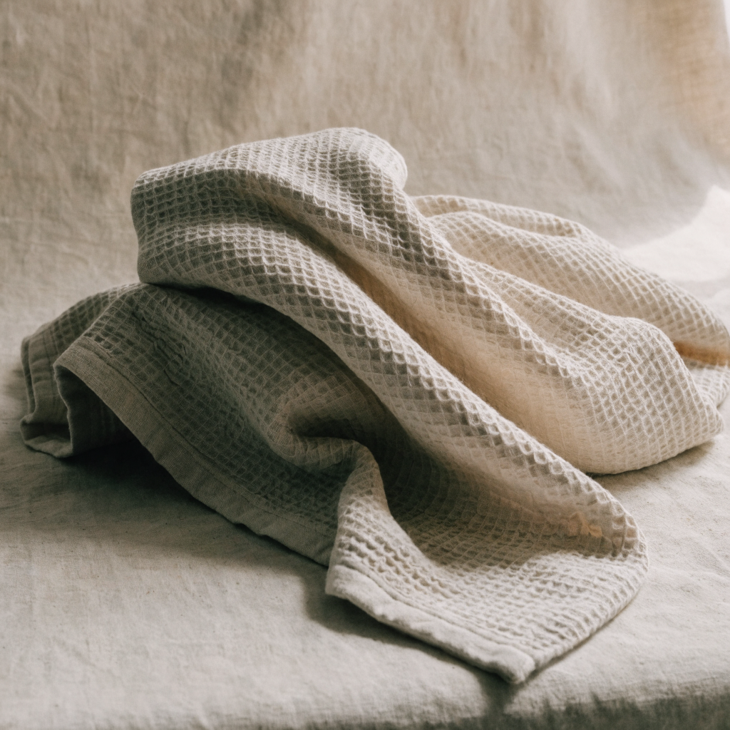 Organic Waffle Cotton Blanket — Cream