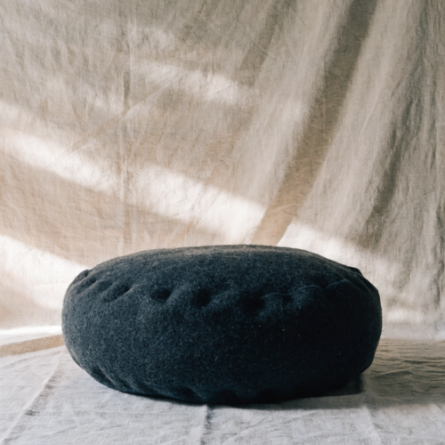 Wool Meditation Cushion (Zafu) — Charcoal
