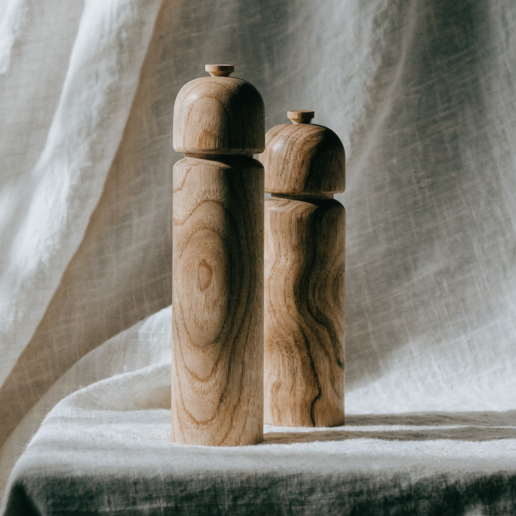 Olive Wood Salt & Pepper Mill Set