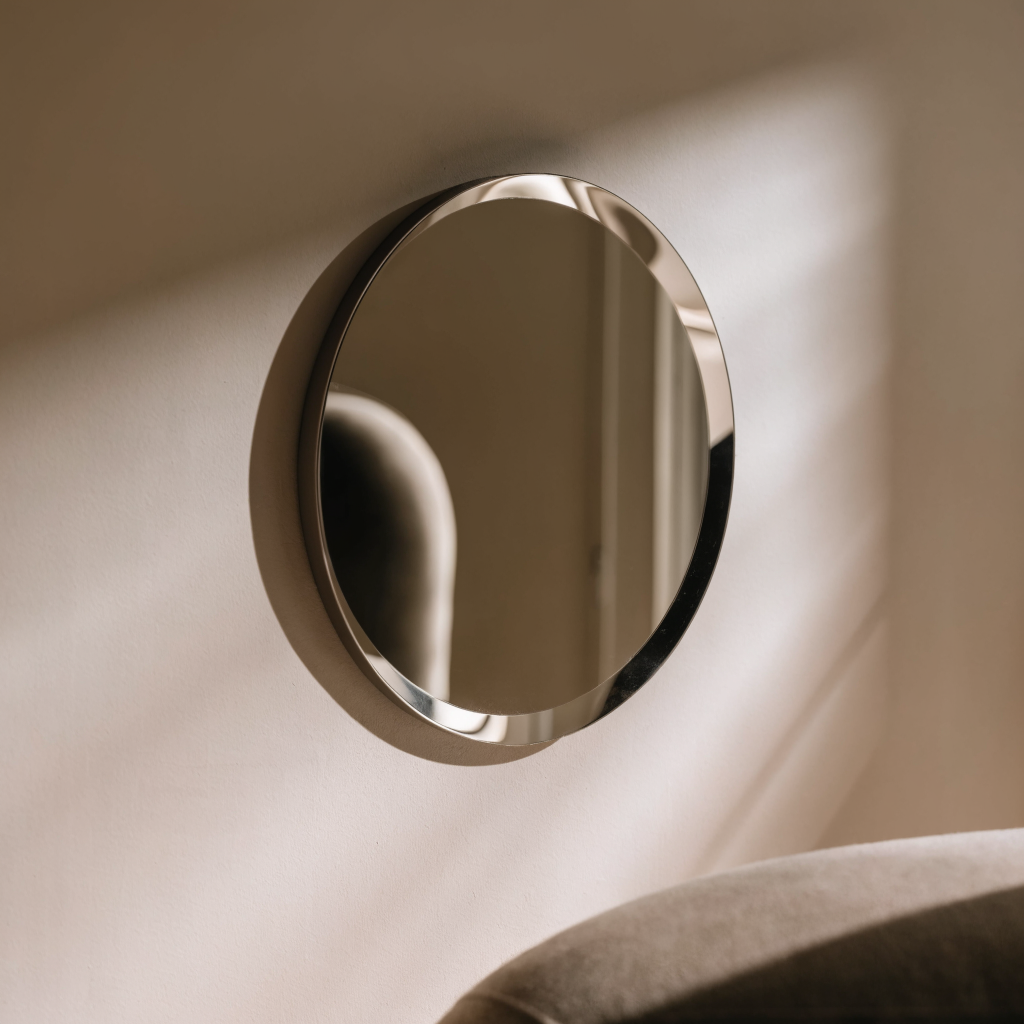 Frameless Bevelled Round Wall Mirror