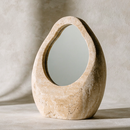Travertine Table Mirror