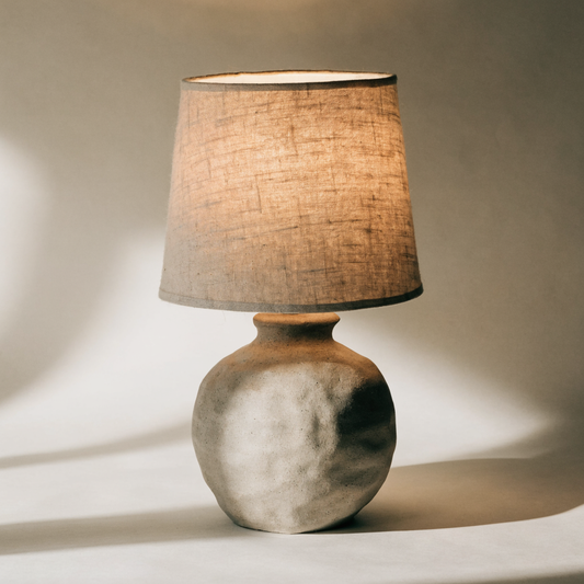 Ceramic Table Lamp — Oatmeal Linen Shade
