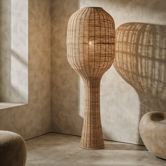 Woven Rattan Floor Lamp