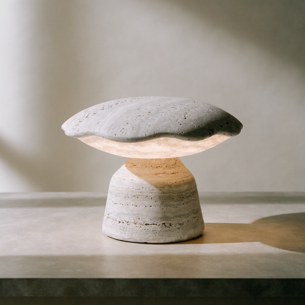 Travertine Stone Table Lamp